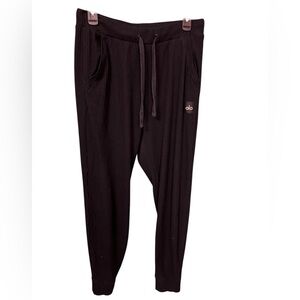 🔥 Alo Yoga Ribbed Jogger Pants Black Lounge Sweatpants Women’s Medium Athleisure